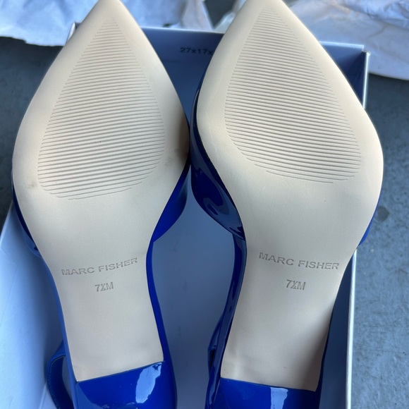 Marc Fisher Vibrant Blue Pointed Slingback Heels - Picture 6 of 8